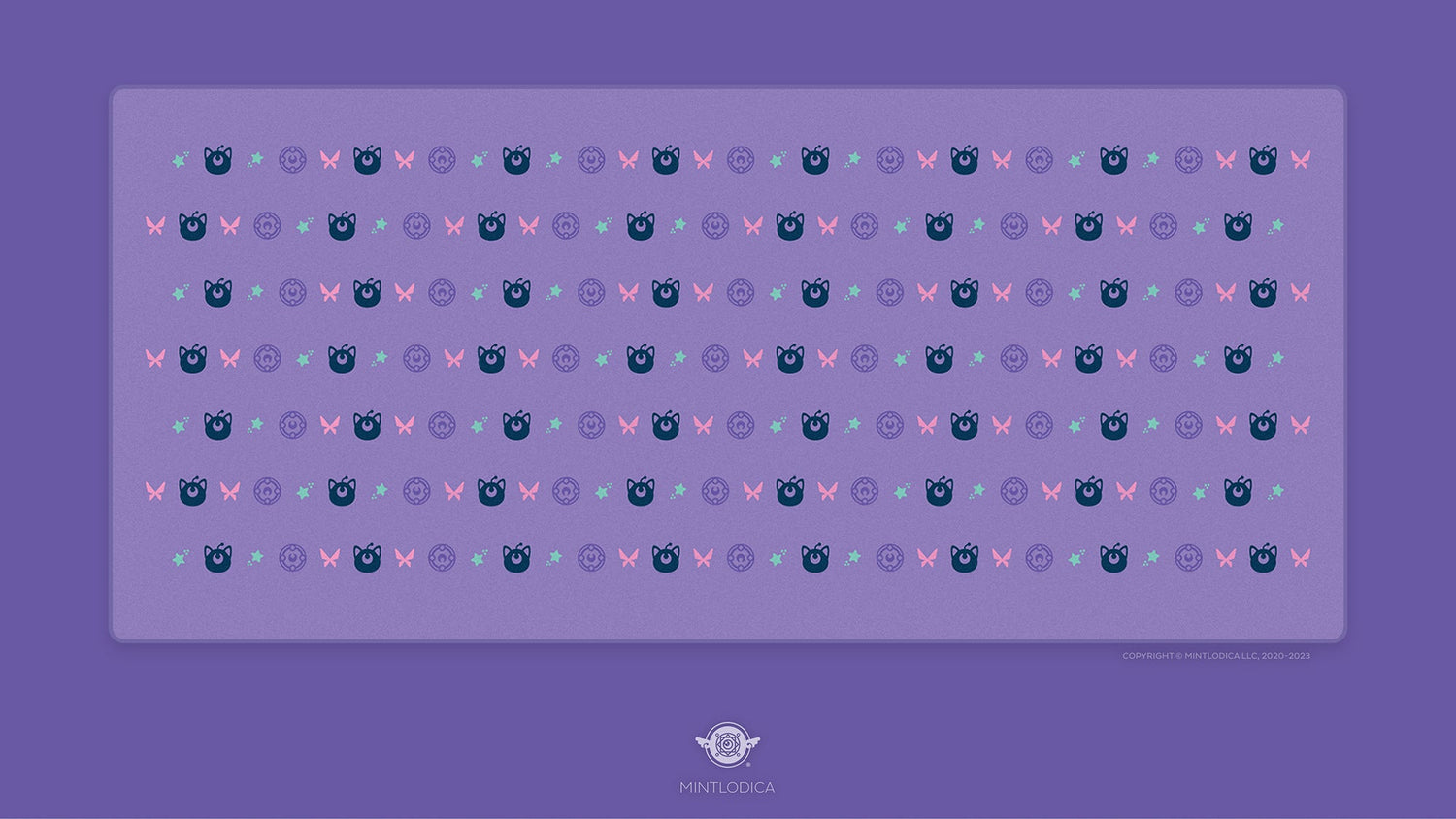 Magic Girl 'Dark Familiars' Deskmat | Deskmats by Mintlodica | DM-MG-MINI-PURPLE