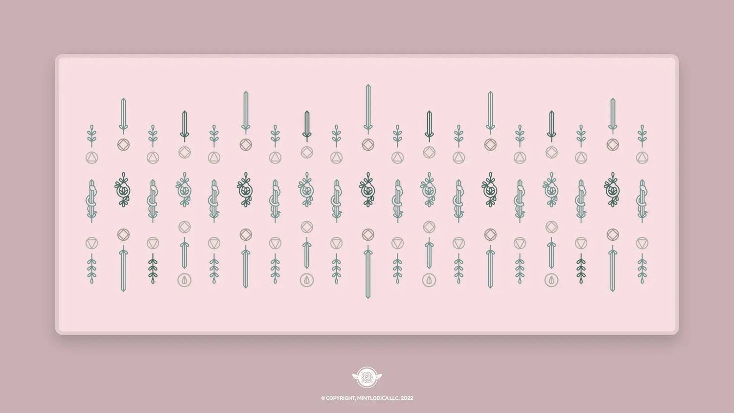 Witch Girl 'Swords' Deskmats | Deskmats by Mintlodica | DM-WG-MINI-BLUSH